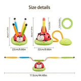 3 In 1 Musical Jump, Ring Toss Game, Stomps &Rocket Launcher for Kids