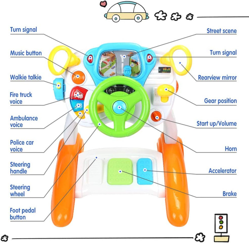 Big Driving Simulator Steering Wheel Playset (8+ Learning Activities)