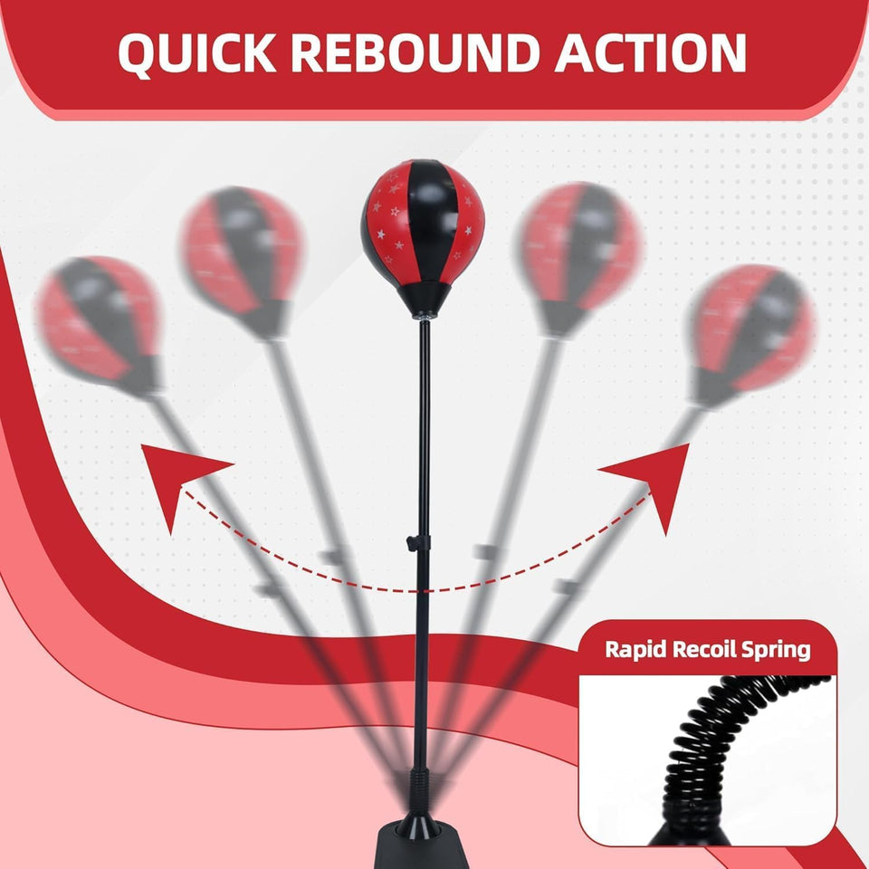 Kids Boxing Stand  + Gloves and Pump (Height-Adjustable)