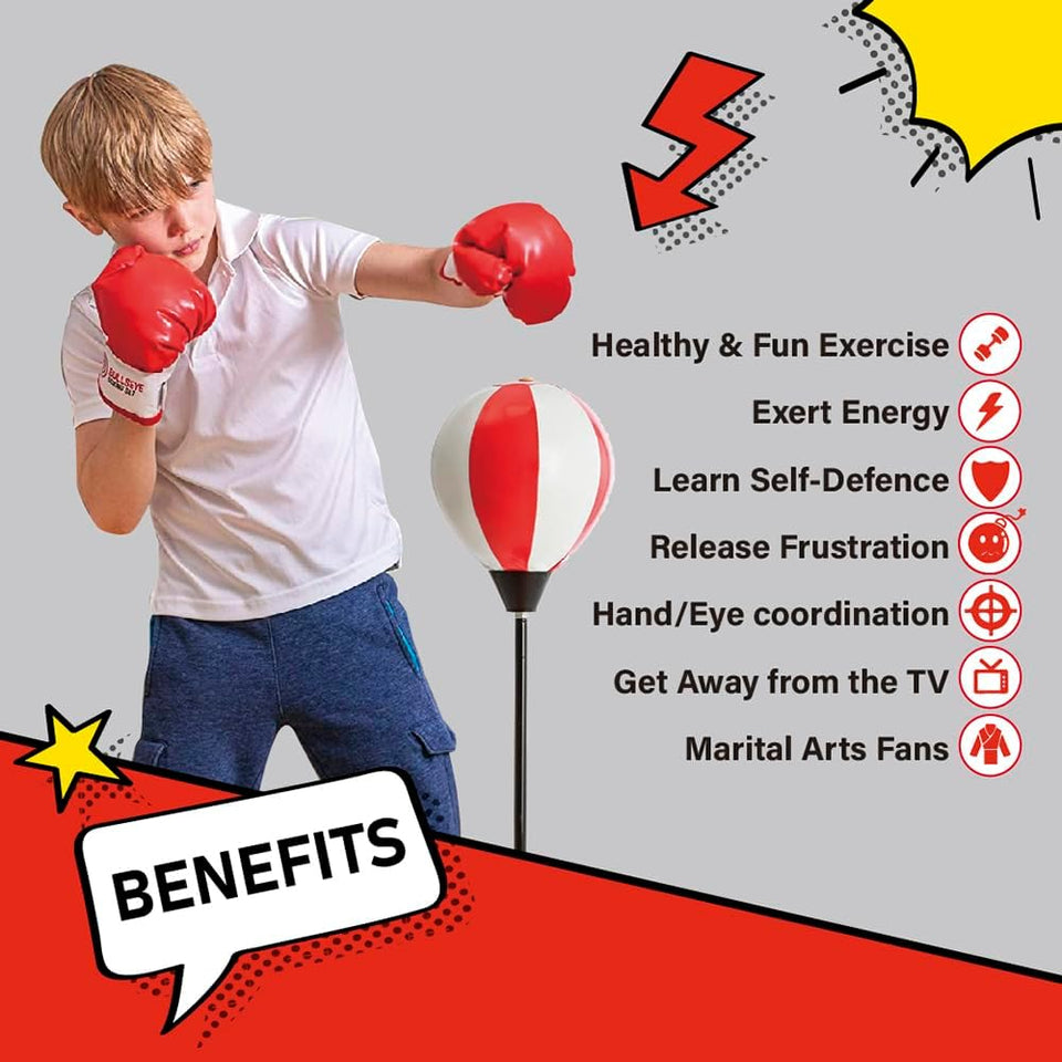 Kids Boxing Stand  + Gloves and Pump (Height-Adjustable)