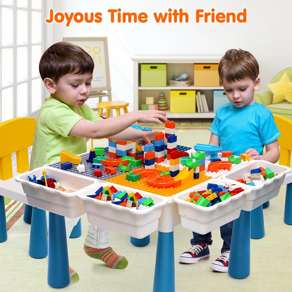 5-in-1 Building Blocks Table Set – Includes 1 Chair & 180+ Blocks Set