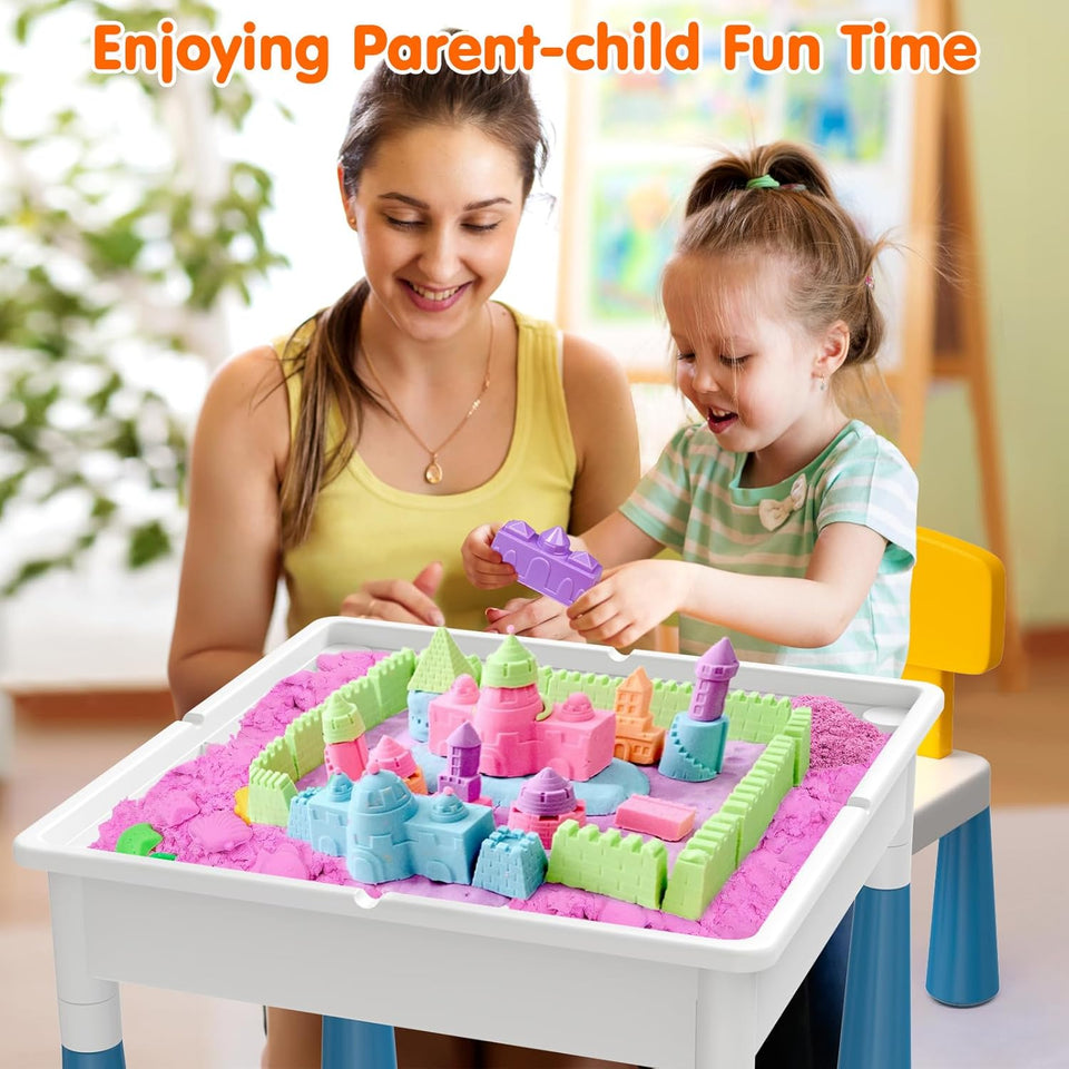 5-in-1 Building Blocks Table Set – Includes 1 Chair & 180+ Blocks Set