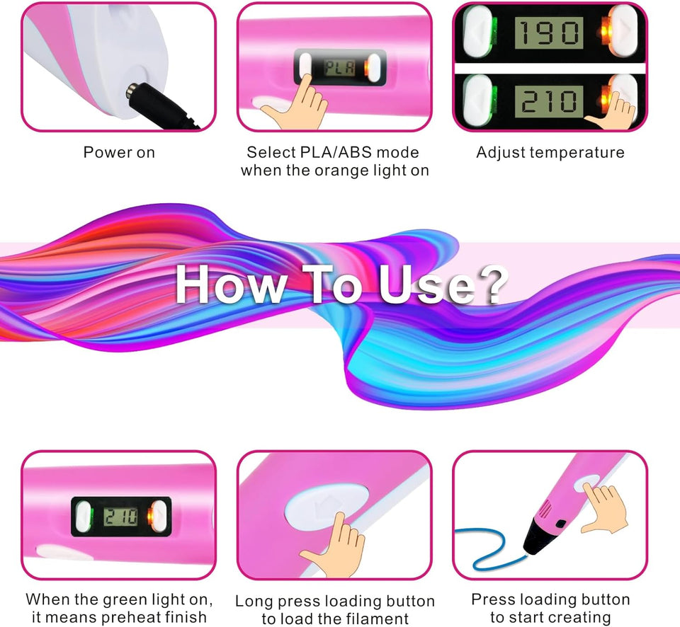 3D Drawing Pen  - Enhance Art and Imagination Skills — Random Color