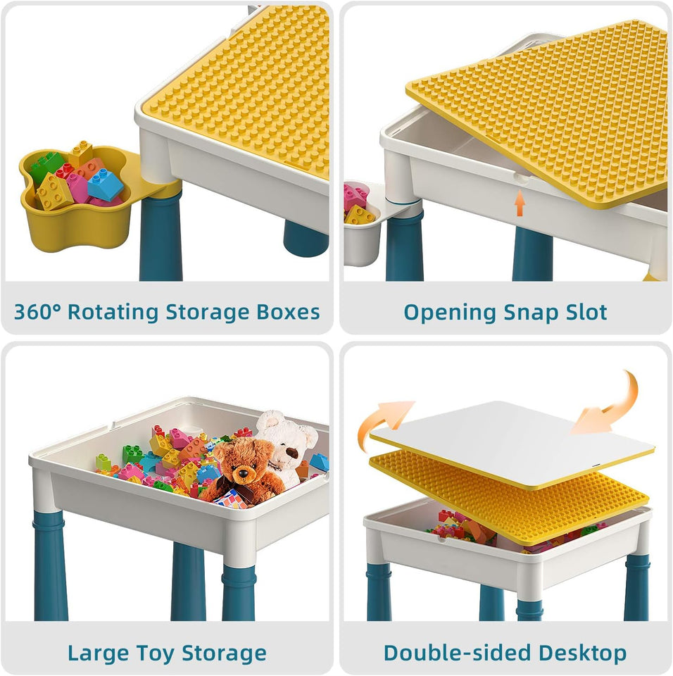 5-in-1 Building Blocks Table Set – Includes 1 Chair & 180+ Blocks Set