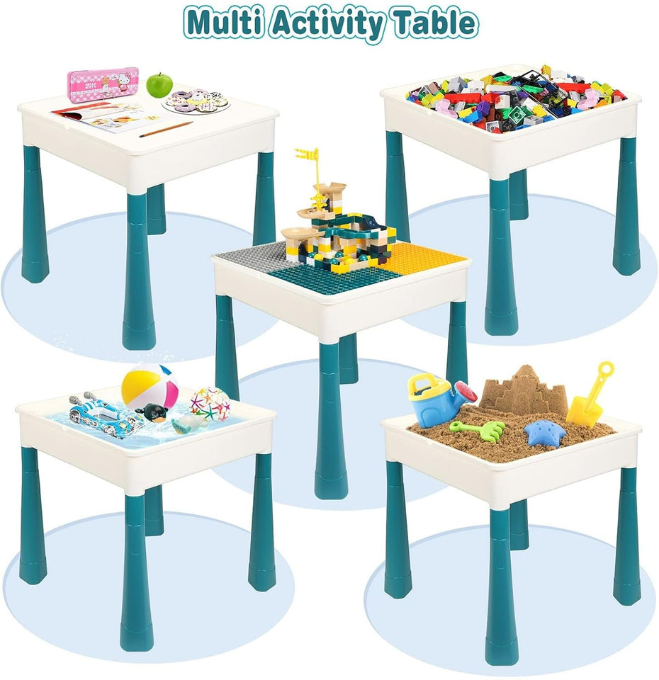 5-in-1 Building Blocks Table Set – Includes 1 Chair & 180+ Blocks Set
