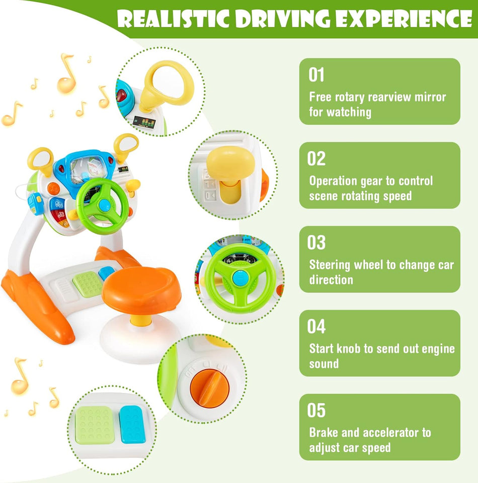 Big Driving Simulator Steering Wheel Playset (8+ Learning Activities)
