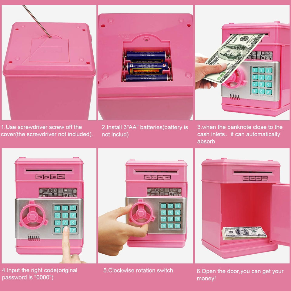 Electronic ATM Money Piggy Bank for Girls & Boys — Random Color