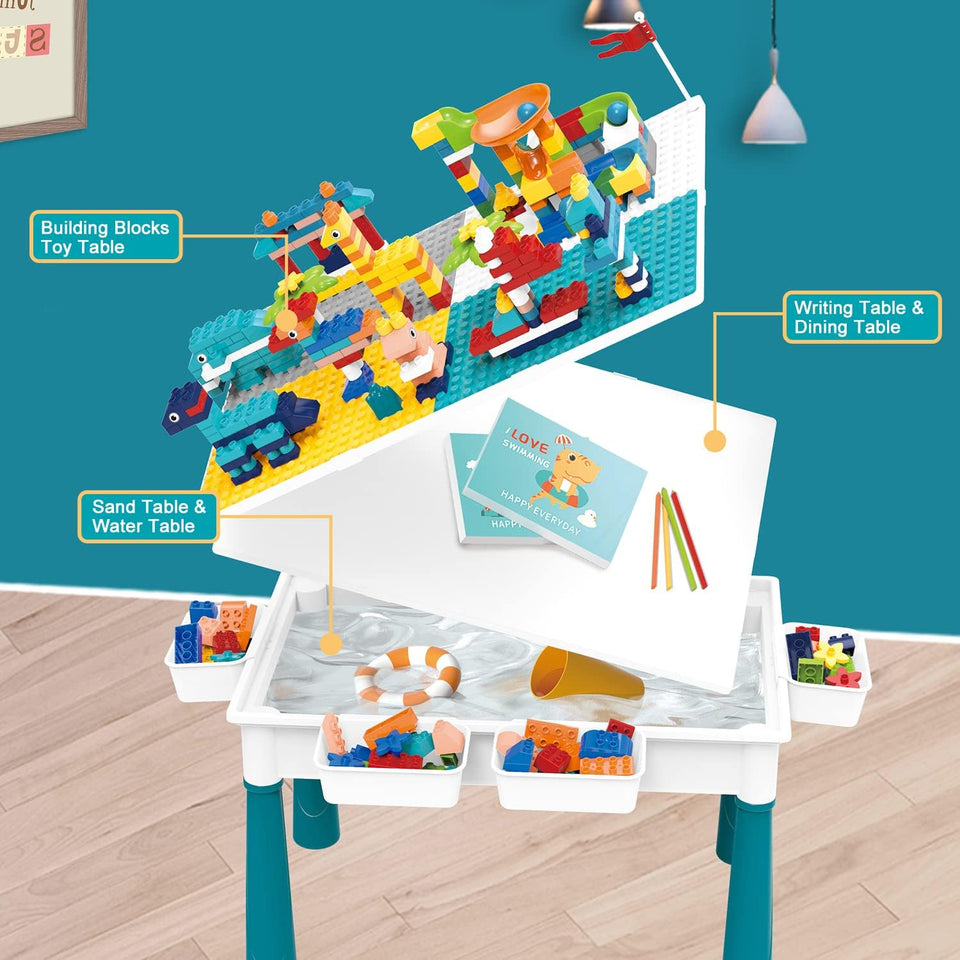 5-in-1 Building Blocks Table Set – Includes 1 Chair & 180+ Blocks Set