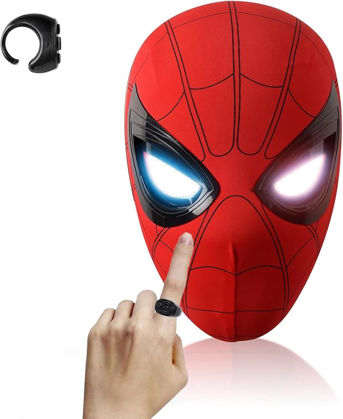 Realistic Spiderman Mask With Blinking Eyes + LED lights
