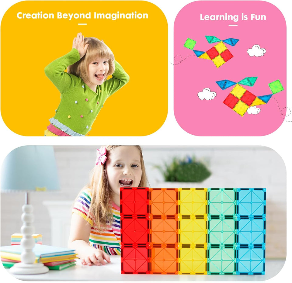 Magnetic Tiles STEM Building Toys Set (100PCS)