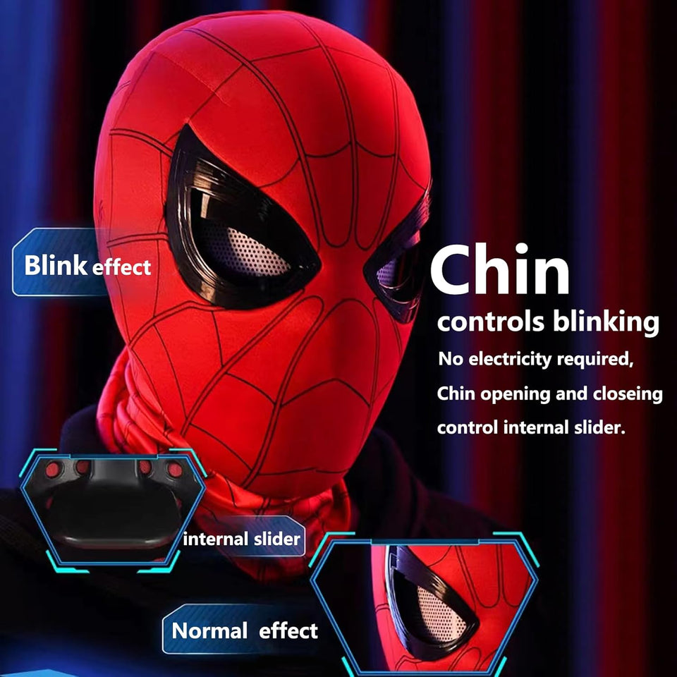 Realistic Spiderman Mask With Blinking Eyes + LED lights