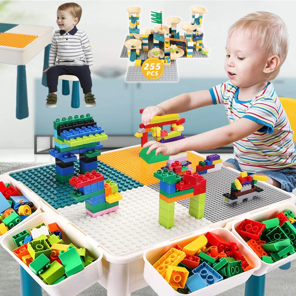 5-in-1 Building Blocks Table Set – Includes 1 Chair & 180+ Blocks Set