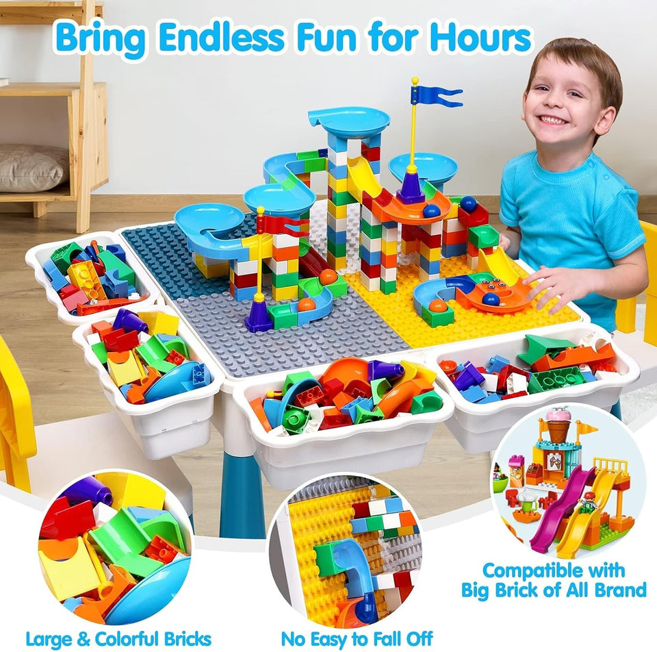 Building Blocks Table Set – Includes 1 Chair & 180+ Blocks Set