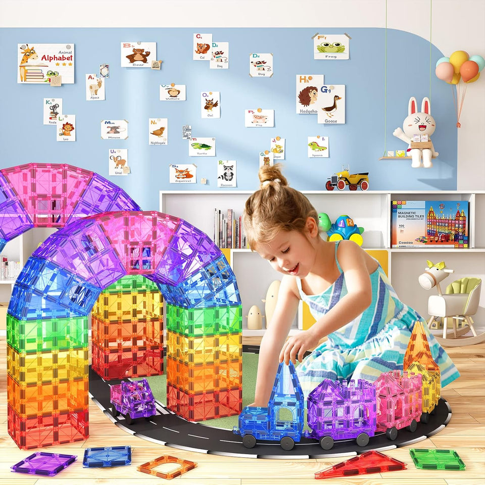 Magnetic Tiles STEM Building Toys Set (100PCS)