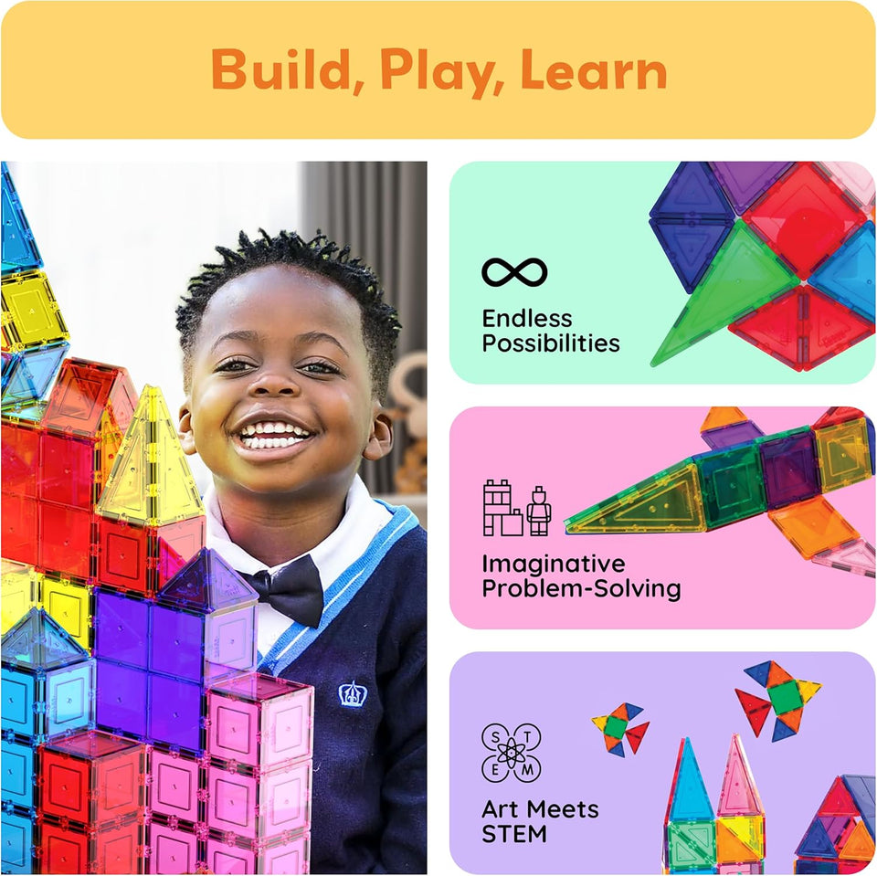 Magnetic Tiles STEM Building Toys Set (100PCS)