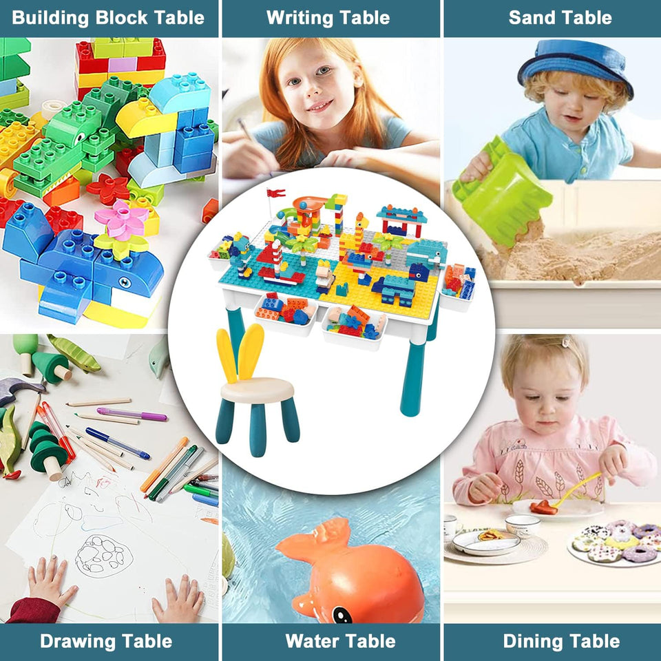 5-in-1 Building Blocks Table Set – Includes 1 Chair & 180+ Blocks Set