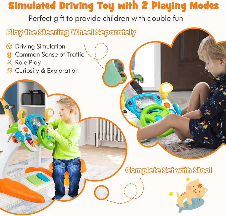 Big Driving Simulator Steering Wheel Playset (8+ Learning Activities)