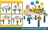 5-in-1 Building Blocks Table Set – Includes 1 Chair & 180+ Blocks Set