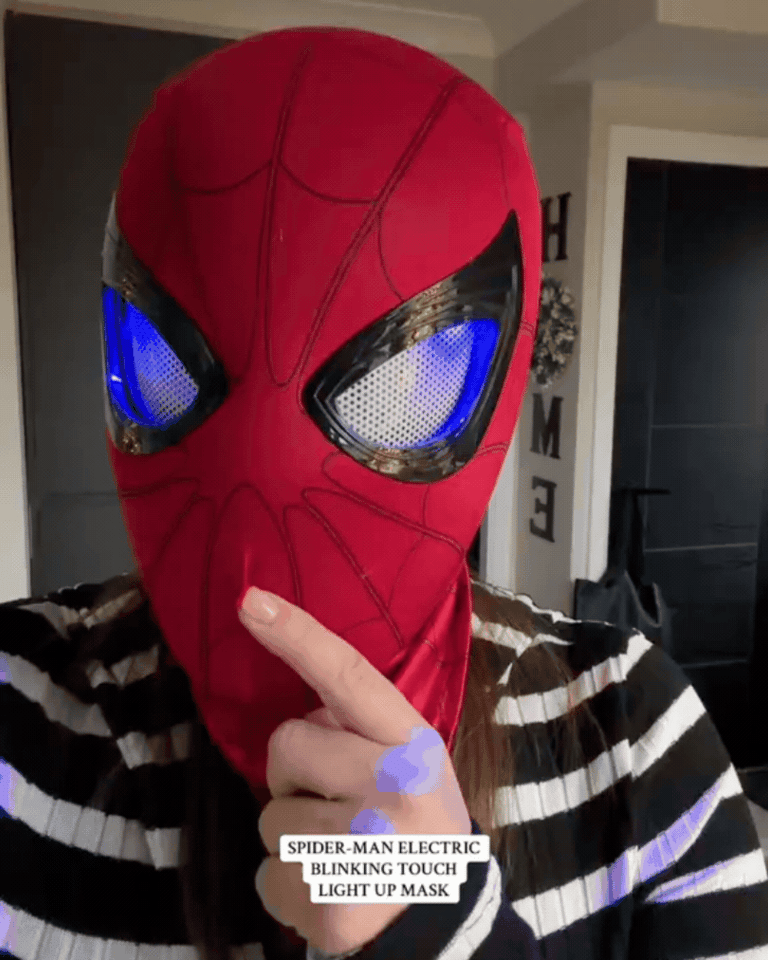 Realistic Spiderman Mask With Blinking Eyes + LED lights