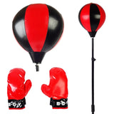 Kids Boxing Trainer Stand + Gloves and Pump (Height-Adjustable)