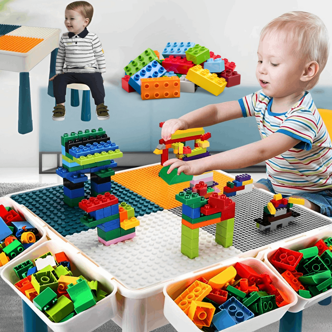 5-in-1 Building Blocks Table Set – Includes 1 Chair & 180+ Blocks Set